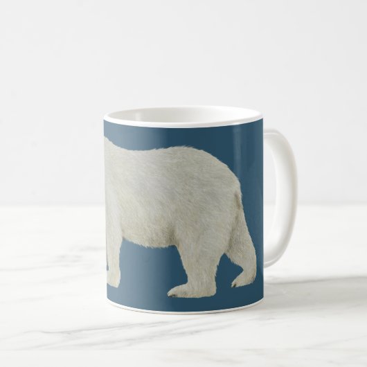 Polar Bear mug on deep blue コーヒーマグカップ (正面右)
