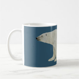Polar Bear mug on deep blue コーヒーマグカップ