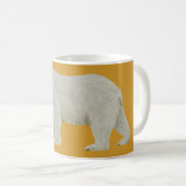Polar Bear Mug on yellow コーヒーマグカップ (正面右)