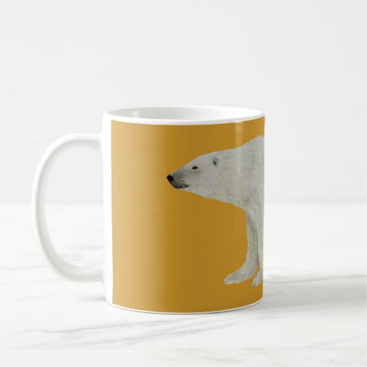 Polar Bear Mug on yellow コーヒーマグカップ (左)