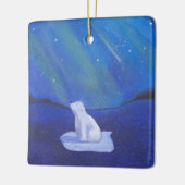 Polar Bear & Northern Lights セラミックオーナメント (左)