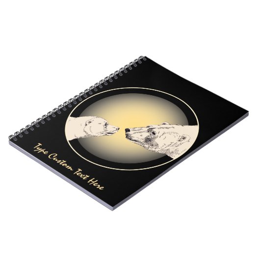 Polar Bear Notebook Personalized Bear Art Notebook ノートブック (左側)