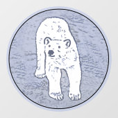 Polar Bear on Ice絵画's -オリジナル野生動物アート ウィンドウサイン (シート)