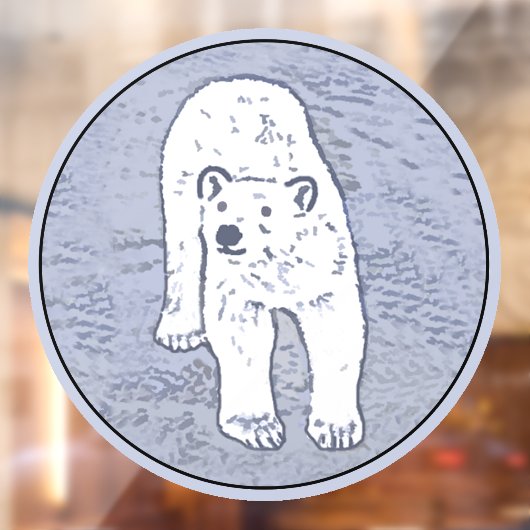 Polar Bear on Ice絵画's -オリジナル野生動物アート ウィンドウサイン (シート2)