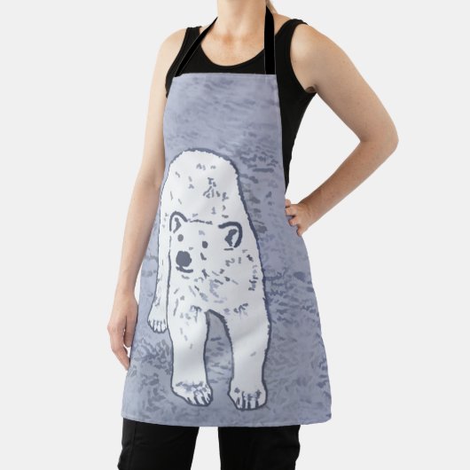 Polar Bear on Ice絵画's -オリジナル野生動物アート エプロン (インサイチュ)
