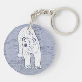 Polar Bear on Ice絵画's -オリジナル野生動物アート キーホルダー (裏面)