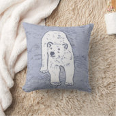 Polar Bear on Ice絵画's -オリジナル野生動物アート クッション (ブランケット)