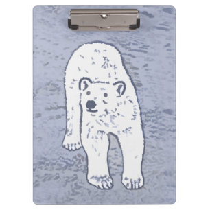 Polar Bear on Ice絵画's -オリジナル野生動物アート クリップボード