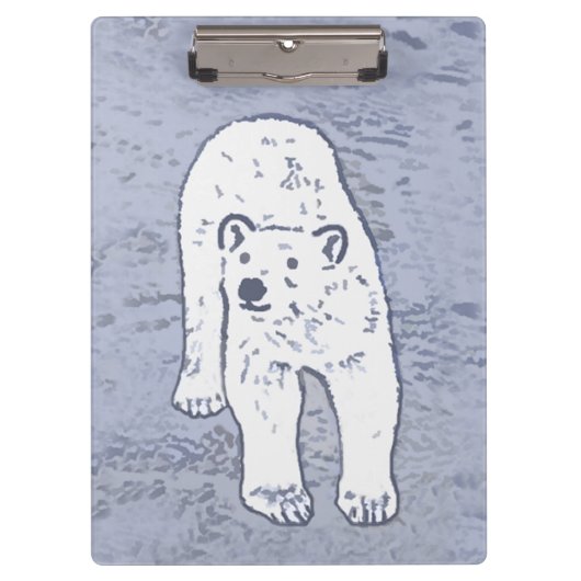 Polar Bear on Ice絵画's -オリジナル野生動物アート クリップボード (正面)