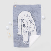 Polar Bear on Ice絵画's -オリジナル野生動物アート ゴルフタオル (インサイチュ)