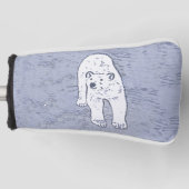 Polar Bear on Ice絵画's -オリジナル野生動物アート ゴルフヘッドカバー (正面)