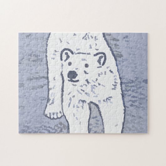 Polar Bear on Ice絵画's -オリジナル野生動物アート ジグソーパズル (横)