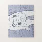 Polar Bear on Ice絵画's -オリジナル野生動物アート ジグソーパズル (縦)