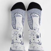 Polar Bear on Ice絵画's -オリジナル野生動物アート ソックス (上部)