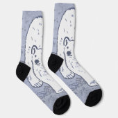 Polar Bear on Ice絵画's -オリジナル野生動物アート ソックス (右)