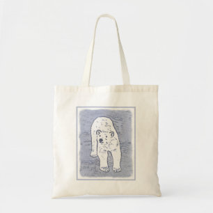 Polar Bear on Ice絵画's -オリジナル野生動物アート トートバッグ