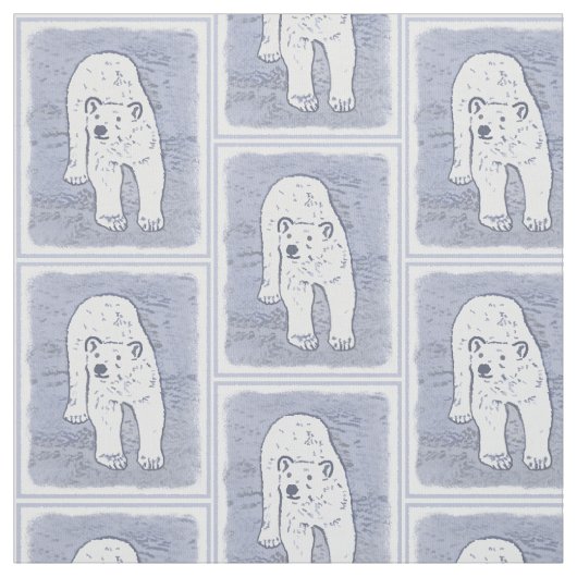 Polar Bear on Ice絵画's -オリジナル野生動物アート ファブリック (見本)