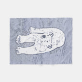 Polar Bear on Ice絵画's -オリジナル野生動物アート フリースブランケット (正面(横))