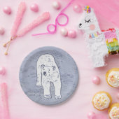 Polar Bear on Ice絵画's -オリジナル野生動物アート ペーパープレート (パーティー)