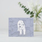 Polar Bear on Ice絵画's -オリジナル野生動物アート ポストカード (スタンド正面)