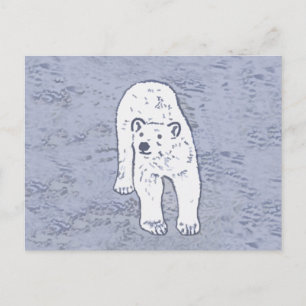 Polar Bear on Ice絵画's -オリジナル野生動物アート ポストカード