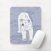 Polar Bear on Ice絵画's -オリジナル野生動物アート マウスパッド (マウス)