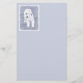 Polar Bear on Ice絵画's -オリジナル野生動物アート 便箋 (正面)