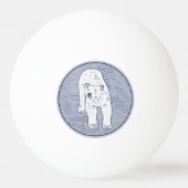 Polar Bear on Ice絵画's -オリジナル野生動物アート 卓球ボール (正面)