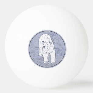 Polar Bear on Ice絵画's -オリジナル野生動物アート 卓球ボール