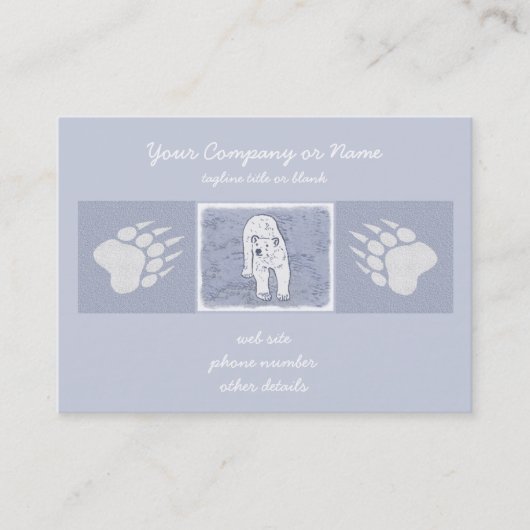 Polar Bear on Ice絵画's -オリジナル野生動物アート 名刺 (正面)