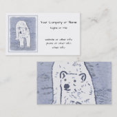 Polar Bear on Ice絵画's -オリジナル野生動物アート 名刺 (正面/裏面)