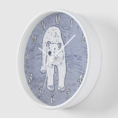 Polar Bear on Ice絵画's -オリジナル野生動物アート 壁時計 (傾斜)