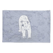 Polar Bear on Ice絵画's -オリジナル野生動物アート 枕カバー (裏面)