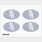 Polar Bear on Ice絵画's -オリジナル野生動物アート 楕円形シール (シート)