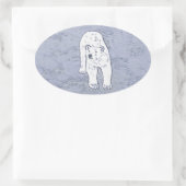 Polar Bear on Ice絵画's -オリジナル野生動物アート 楕円形シール (バッグ)