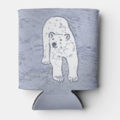 Polar Bear on Ice絵画's -オリジナル野生動物アート 缶クーラー (正面)