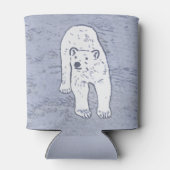 Polar Bear on Ice絵画's -オリジナル野生動物アート 缶クーラー (裏面)