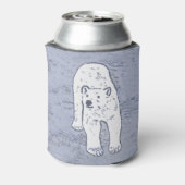 Polar Bear on Ice絵画's -オリジナル野生動物アート 缶クーラー (缶裏面)