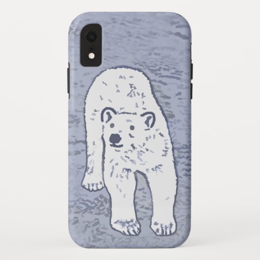 Polar Bear on Ice絵画's -オリジナル野生動物アート Case-Mate iPhoneケース (裏面)