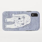 Polar Bear on Ice絵画's -オリジナル野生動物アート Case-Mate iPhoneケース (裏面(横))