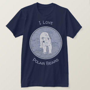 Polar Bear on Ice絵画's -オリジナル野生動物アート Tシャツ