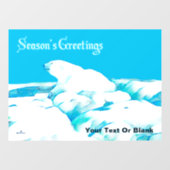 Polar Bear On Ice – シーズンのグリーティングウィンドウClin ウィンドウサイン (シート)