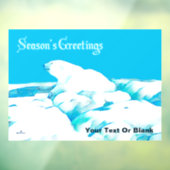 Polar Bear On Ice – シーズンのグリーティングウィンドウClin ウィンドウサイン (シート3)