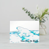 Polar Bear On Ice – シーズンの挨拶フォイルホリダ 箔シーズンポストカード (立ち正面)