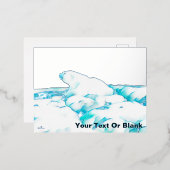 Polar Bear On Ice – シーズンの挨拶フォイルホリダ 箔シーズンポストカード (正面/裏面)