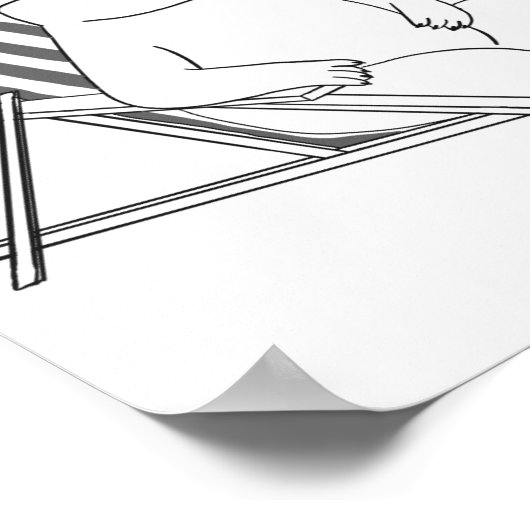 Polar Bear on lounge chair ポスター (角)