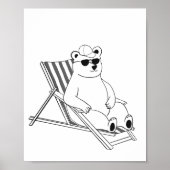 Polar Bear on lounge chair ポスター (正面)