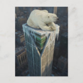 Polar Bear on Skyscraper melting ice surreal  ポストカード (正面)