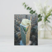 Polar Bear on Skyscraper melting ice surreal  ポストカード (スタンド正面)