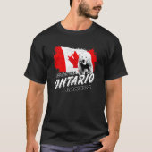 Polar Bear Ontario Canada Flag Maple Leaf Tシャツ (正面)